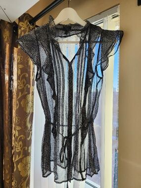 Women's ESPRIT animal print sheer top - Small